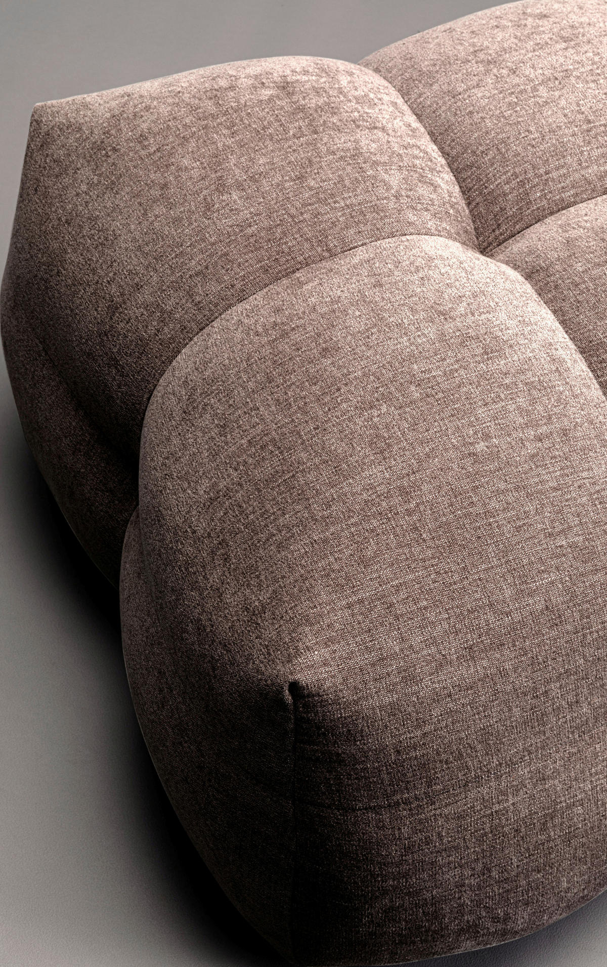 HOCKER Chenille Graubraun  - Graubraun/Schwarz, Design, Holz/Textil (126/42/80cm) - Kare-Design