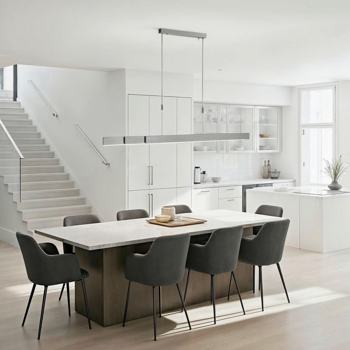 LED-HÄNGELEUCHTE 120-200/5,5/110-200 cm    - Anthrazit/Grau, Lifestyle, Kunststoff/Metall (120-200/5,5/110-200cm) - Neuhaus PURE