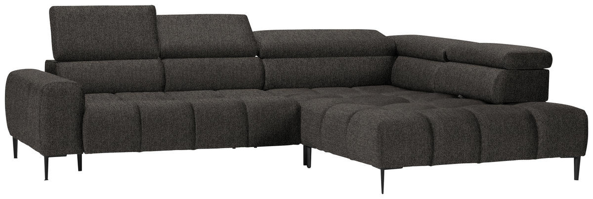 ECKSOFA in Webstoff Graubraun  300/216 cm  - Currygelb/Graubraun, Design, Textil/Metall (300/216cm) - Welnova