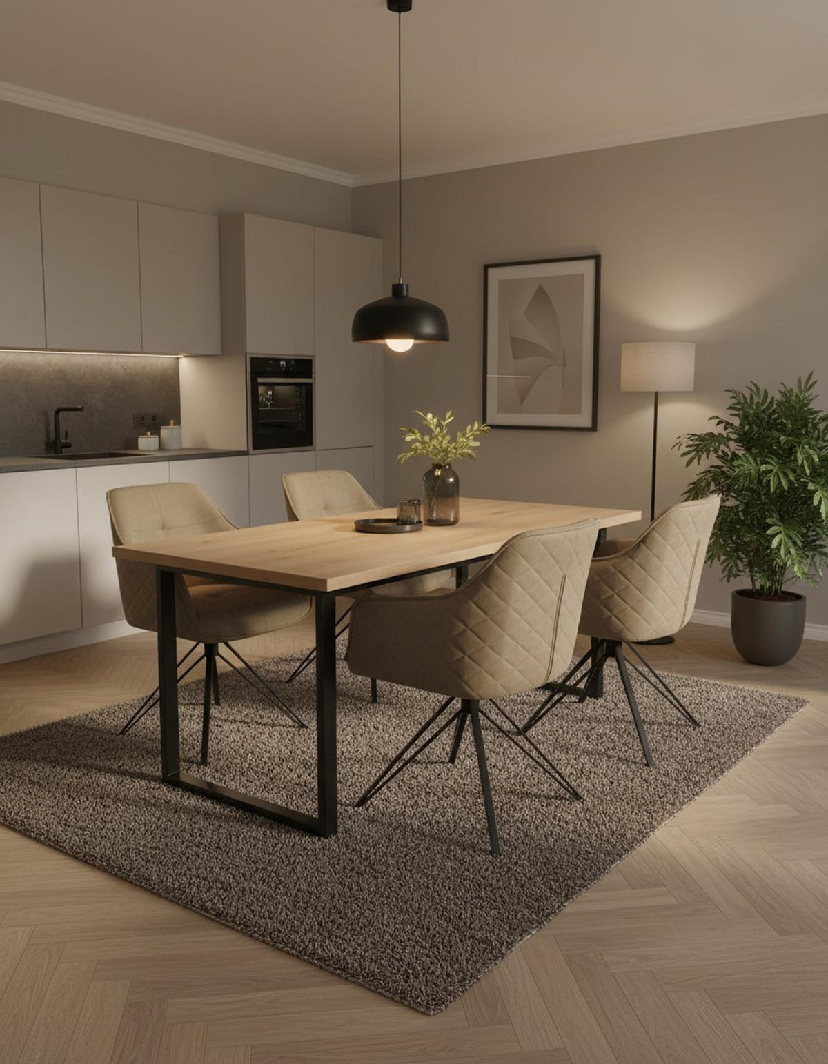 STOLICA S NASLONOM ZA RUKE  crna, taupe  metal, tekstil      - crna/taupe, Moderno, metal/tekstil (57/82/61cm) - Livetastic