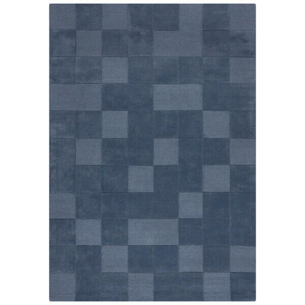 HANDWEBTEPPICH 120/170 cm CHECKERBOARD Blau  - Blau, KONVENTIONELL, Textil (120/170cm)