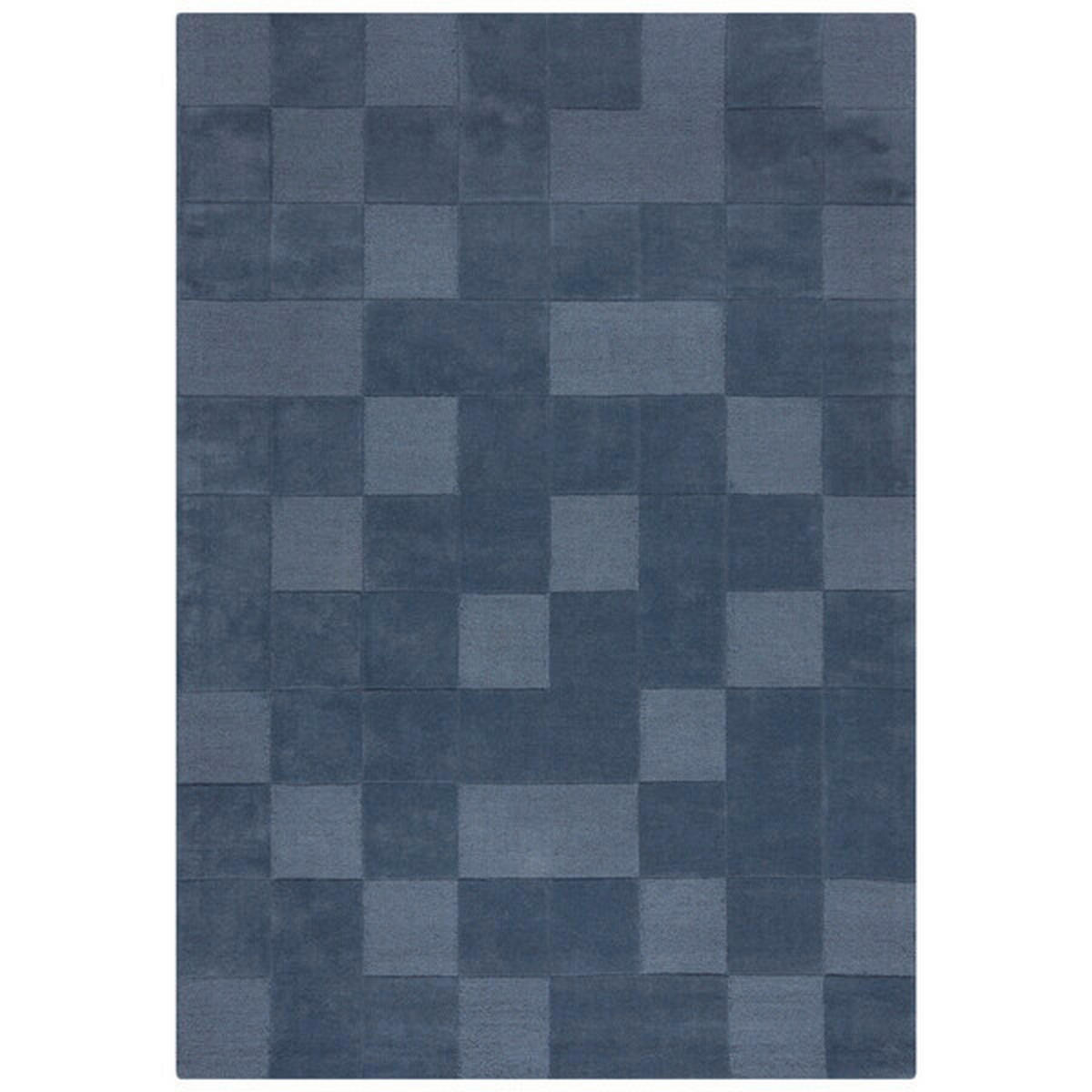 HANDWEBTEPPICH 120/170 cm CHECKERBOARD Blau  - Blau, KONVENTIONELL, Textil (120/170cm)
