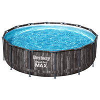 POOL SET STEEL PRO 5614Z 427/107 cm  - Blau/Weiß, Basics, Kunststoff/Metall (427/107cm) - Bestway