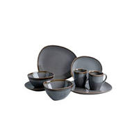 KOMBISERVICE Sines 8-teilig  - Grau, Konventionell, Keramik - Van Well