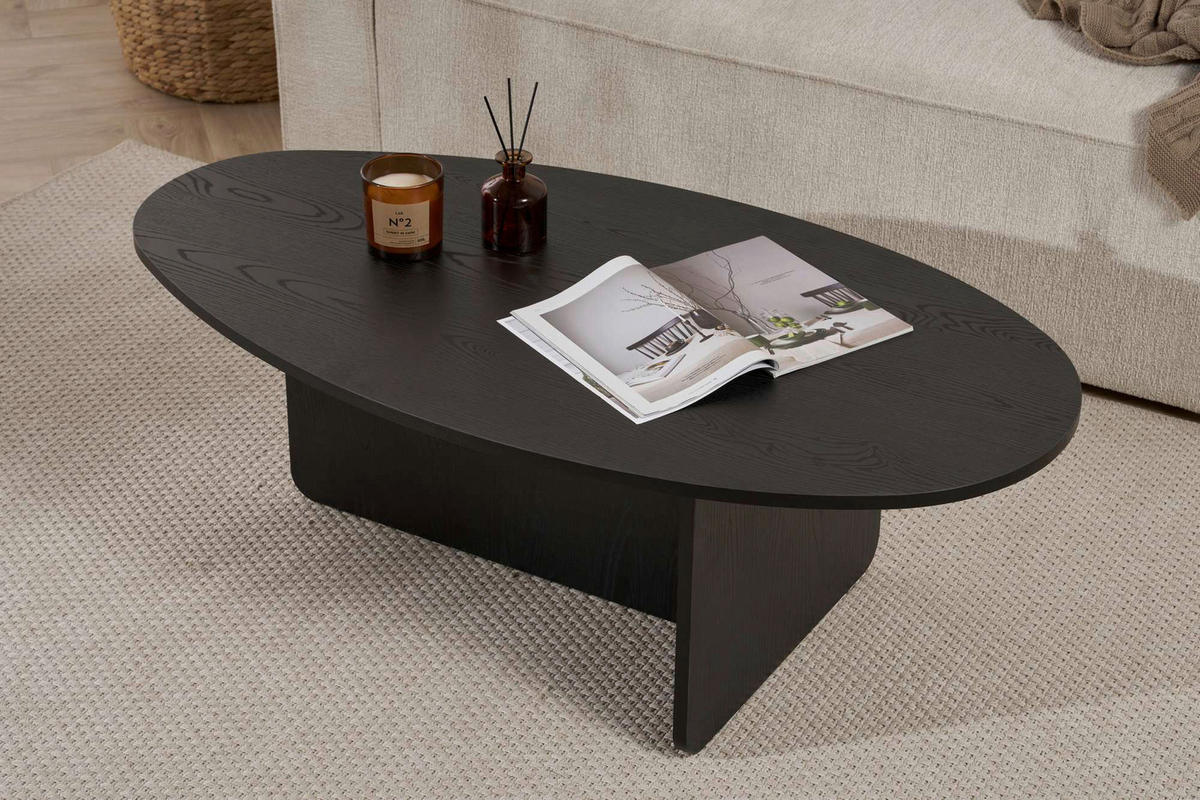 COUCHTISCH 120/40/65 cm Freiform Schwarz  - Schwarz, Design, Holzwerkstoff (120/40/65cm) - MID.YOU
