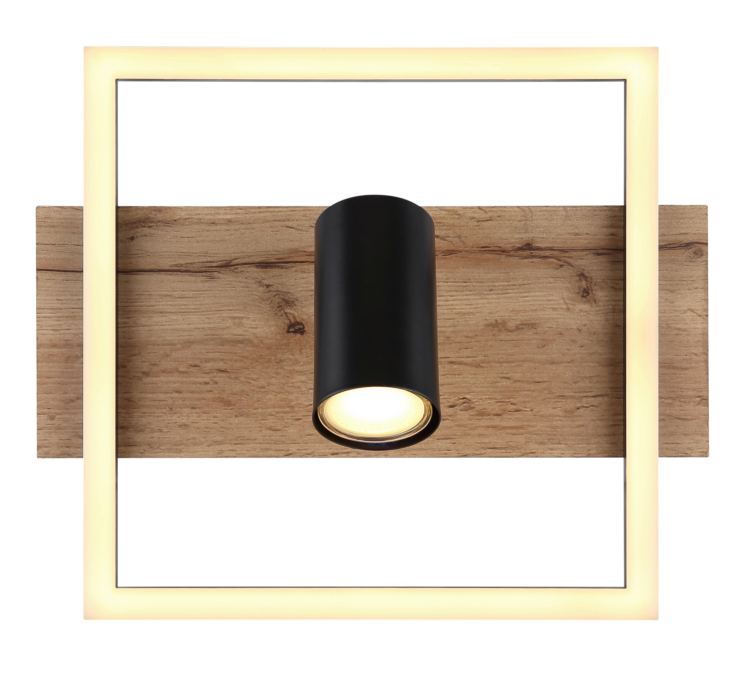 LED SVJETILJKA STROPNA KASSU  - bijela/tamno smeđa, Basics, drvni materijal/metal (32/27/15cm)