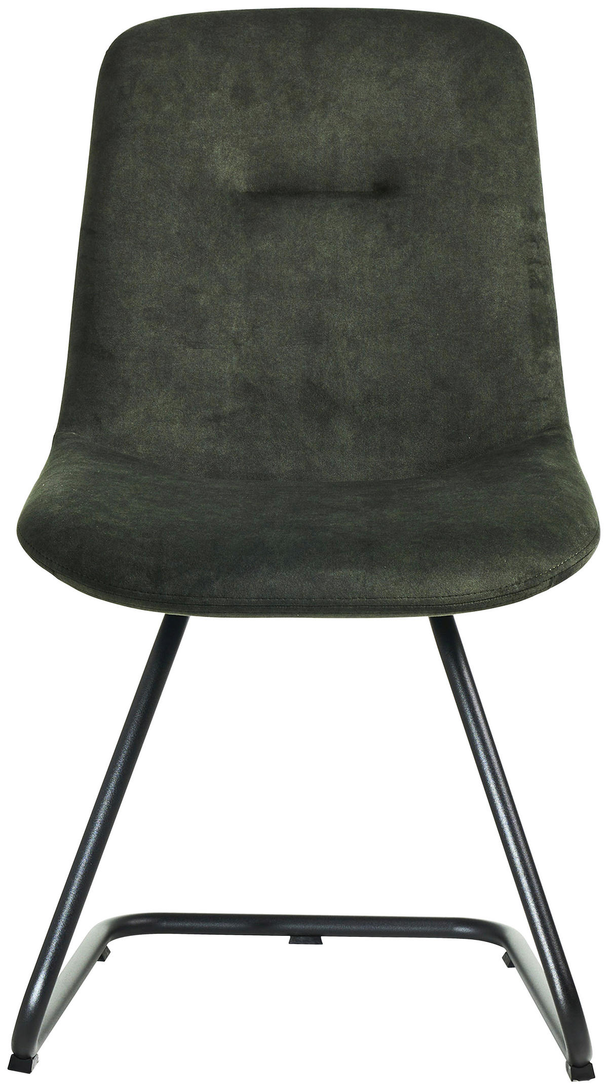 STUHL  in Edelstahl Velours Metall, Textil  - Waldgrün/Schwarz, Basics, Textil/Metall (51/89/61cm) - Celina Home