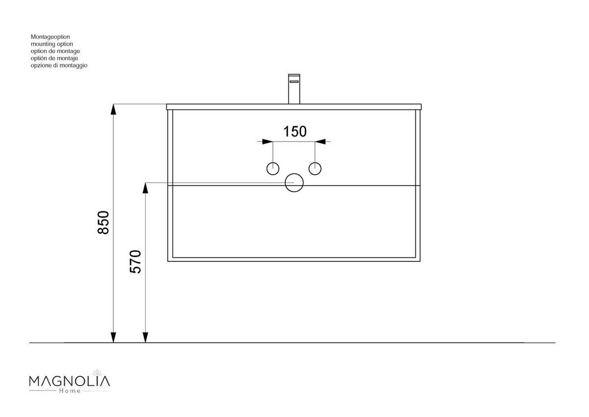 WASCHTISCHKOMBI 91 cm  - Eichefarben/Weiß, Basics, Keramik/Holzwerkstoff (91cm) - MID.YOU