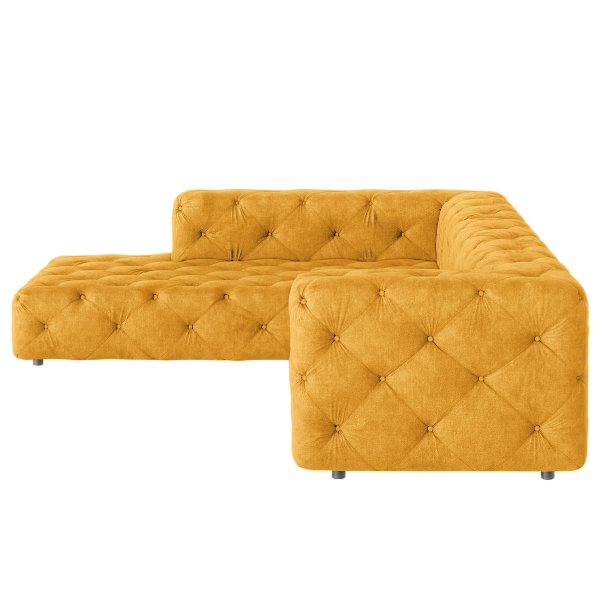 ECKSOFA Mikrofaser Senfgelb  - Senfgelb/Schwarz, Design, Kunststoff/Textil (228/325cm) - P & B