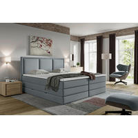 BOXSPRINGBETT 200/200 cm  in Dunkelgrau  - Dunkelgrau, Design, Holzwerkstoff/Kunststoff (200/200cm) - MID.YOU