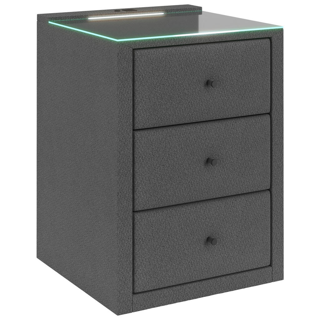 Nachtkästchen Carmen Grau H: 68 cm