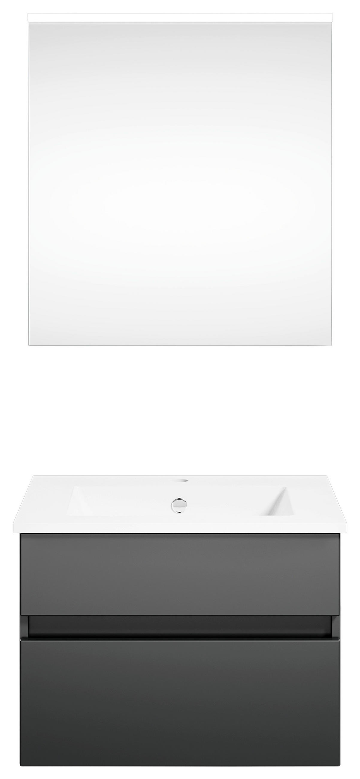 BADEZIMMER in 62 cm - Dunkelgrau/Anthrazit, KONVENTIONELL, Holzwerkstoff (62cm) - Puris