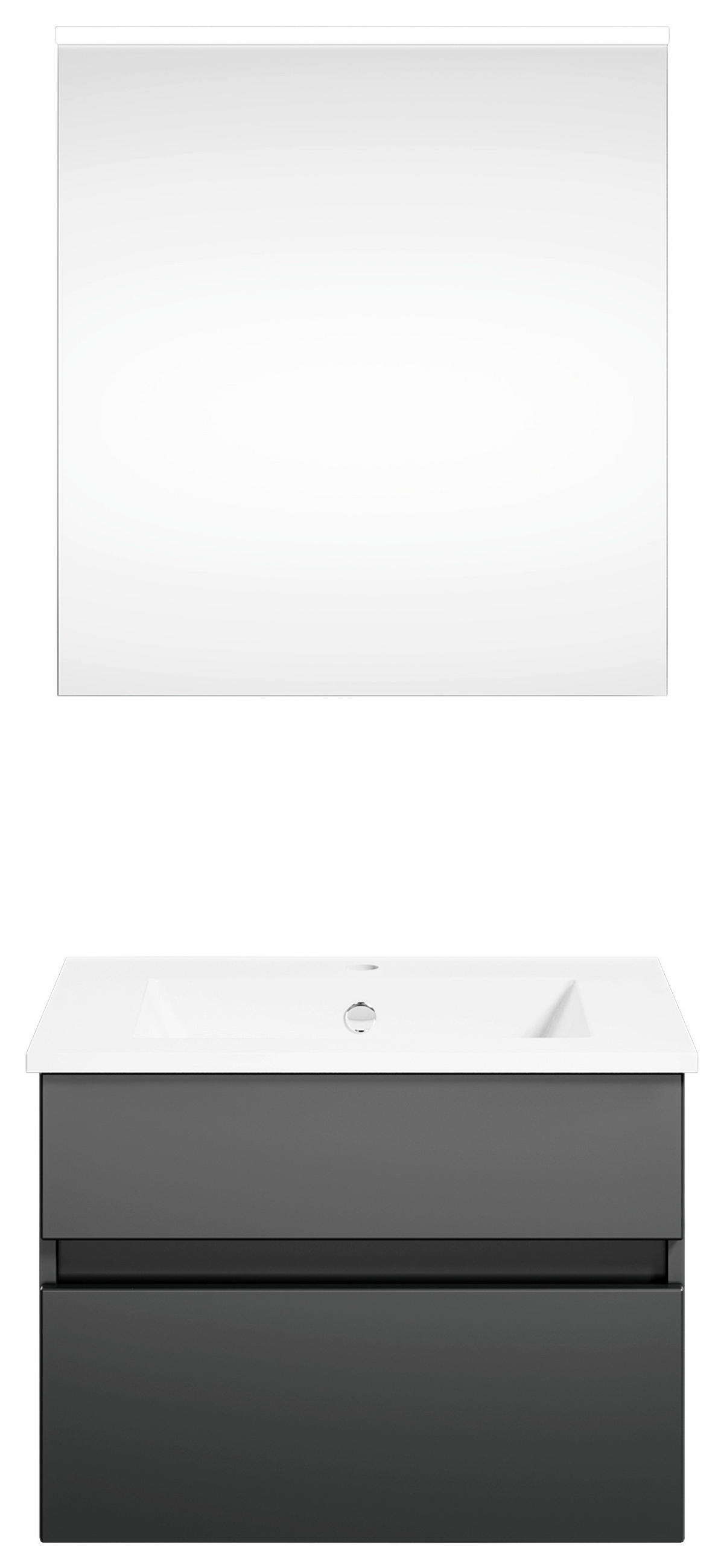 BADEZIMMER  in 62 cm  - Dunkelgrau/Anthrazit, KONVENTIONELL, Holzwerkstoff (62cm) - Puris