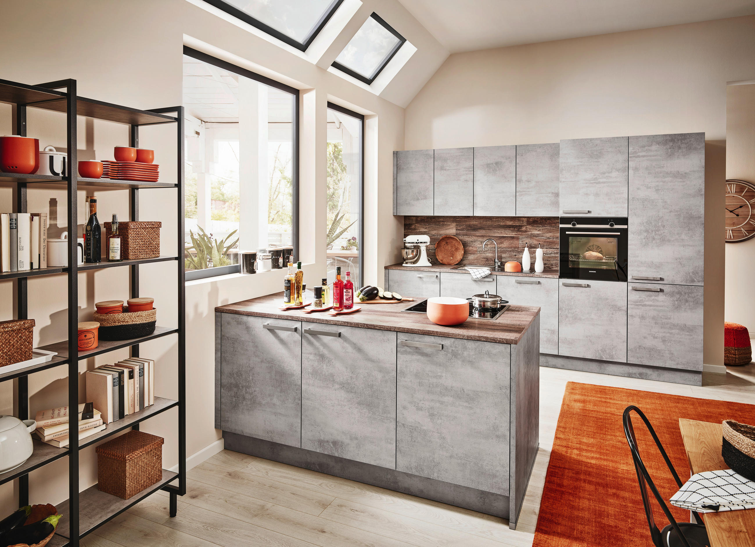 EINBAUKÜCHE   - Grau, Design, Holzwerkstoff - Dieter Knoll
