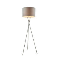 GOLVLAMPA 62/160 cm    - kromfärg/grå, Klassisk, metall/textil (62/160cm) - Globo