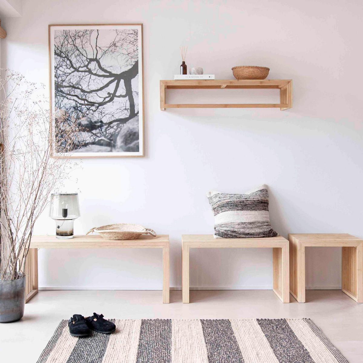 WANDGARDEROBE 94,5/20/27 cm  - Naturfarben, Design, Holz (94,5/20/27cm) - MID.YOU