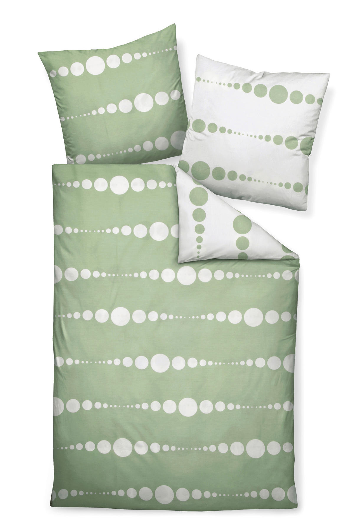 POSTELJINA 135/200 cm  J.D.  - bijela/zelena, Konvencionalno, tekstil (135/200cm) - Janine