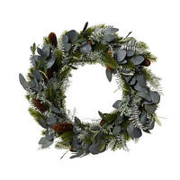 KRANZ - Silberfarben/Grün, Basics, Kunststoff (40,00/40,00/8,00cm) - X-Mas