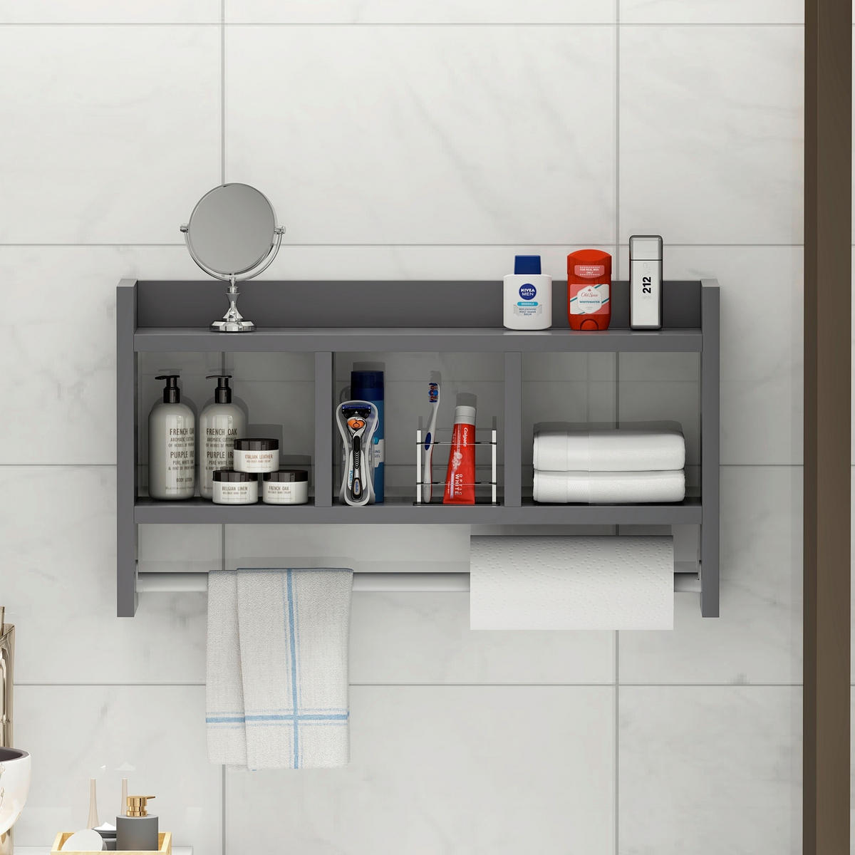 KÖKSHYLLA 64/35/15 cm  i antracit  - antracit, Design, trämaterial (64/35/15cm) - Livetastic