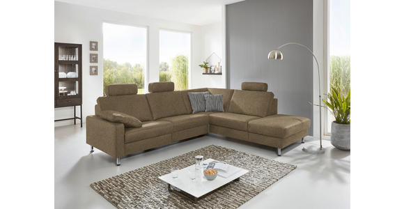 ECKSOFA in Mikrofaser Grün  - Alufarben/Grün, Design, Textil/Metall (275/242cm) - Dieter Knoll