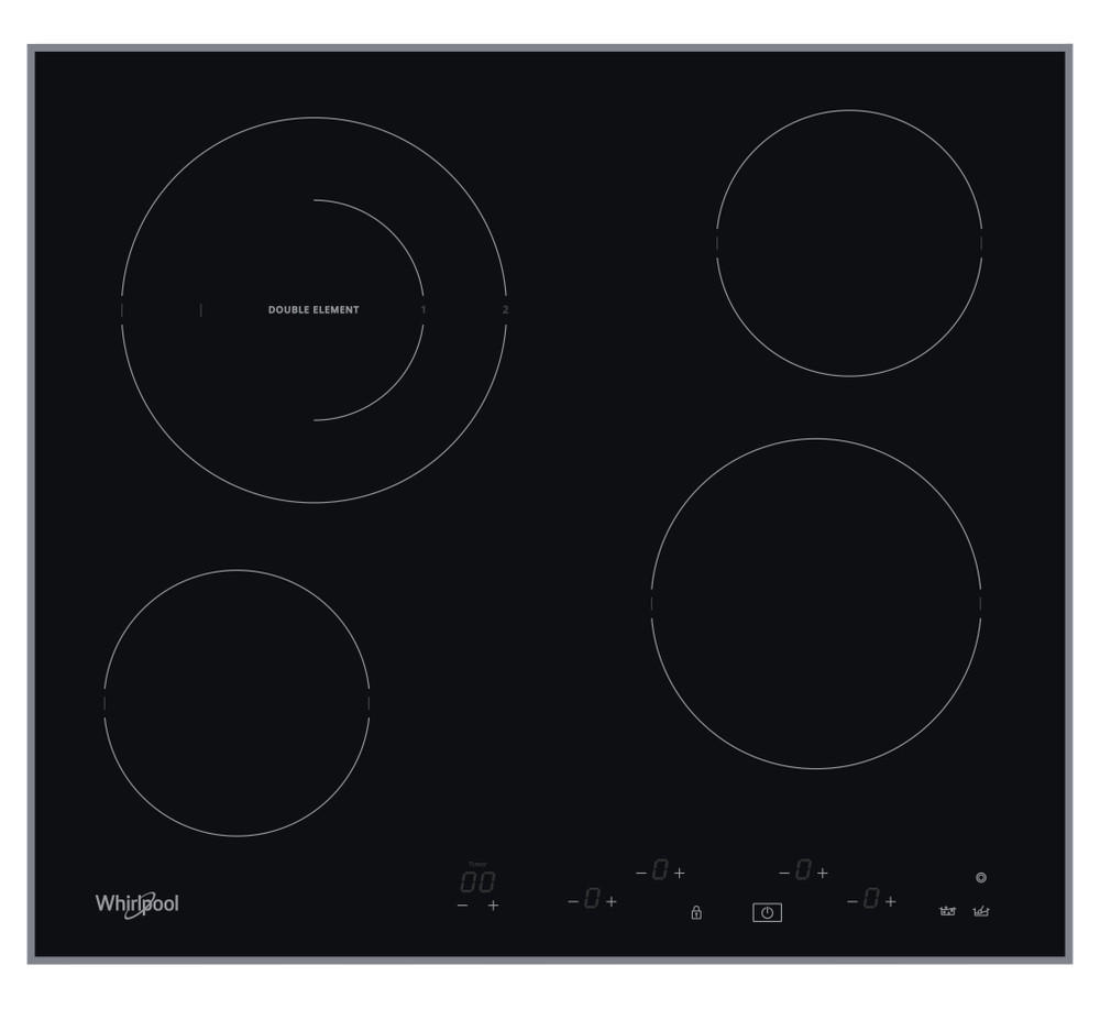 PLOČA AKT 8601 IX - crna, Design, staklo/metal (59/4,6/51cm) - Whirlpool