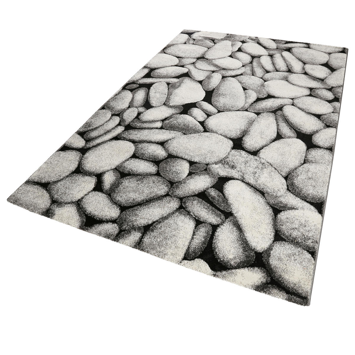 WEBTEPPICH 160/225 cm Stony Island Grau, Schwarz, Silberfarben  - Silberfarben/Schwarz, Design, Textil (160/225cm) - WECON HOME