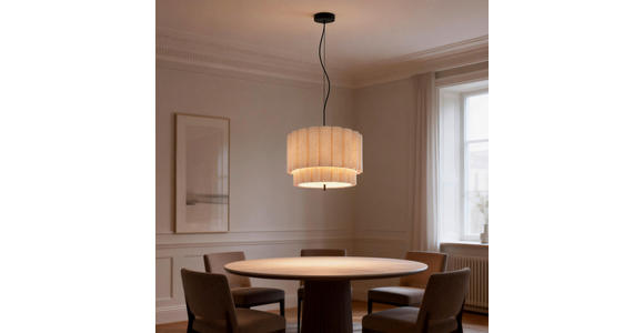 HÄNGELEUCHTE 40/120 cm  - Beige, Trend, Kunststoff/Textil (40/120cm) - Novel