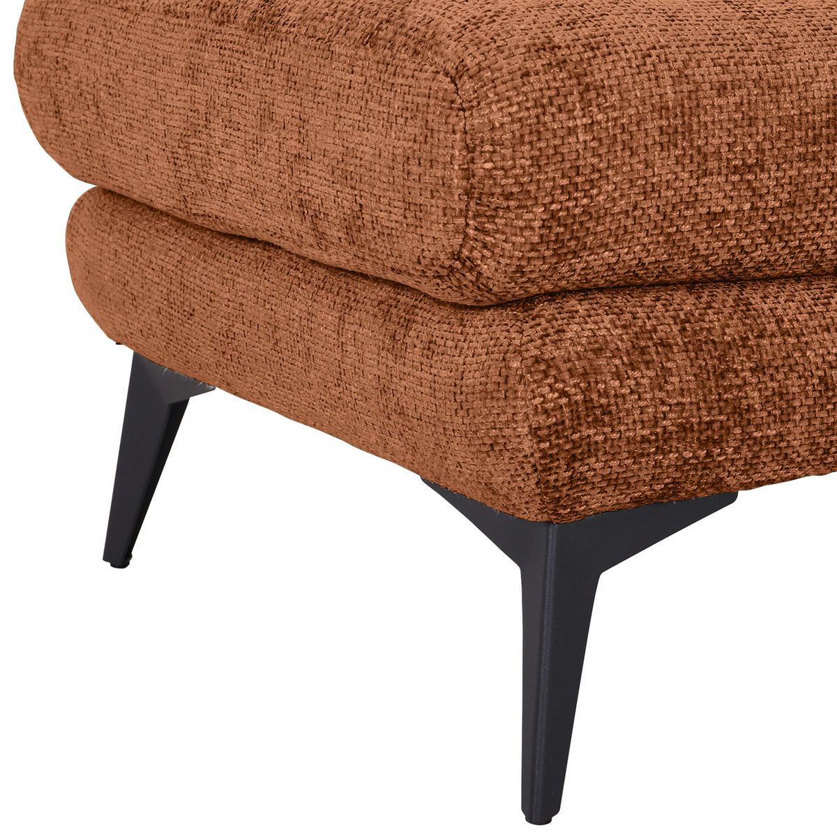 2-SITZER-SOFA Chenille Braun  - Schwarz/Braun, KONVENTIONELL, Textil/Metall (190/70/98cm) - Carryhome