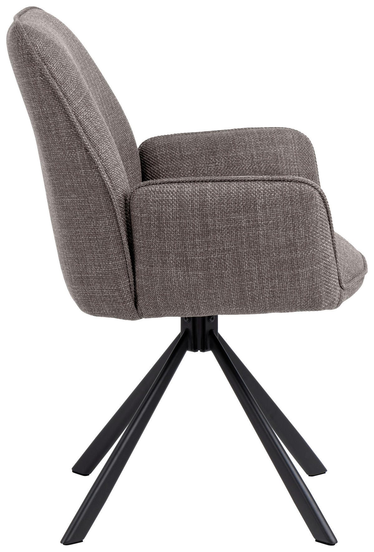 ARMLEHNSTUHL  in Webstoff  - Graubraun/Schwarz, Trend, Textil/Metall (61/88,5/63cm) - MID.YOU