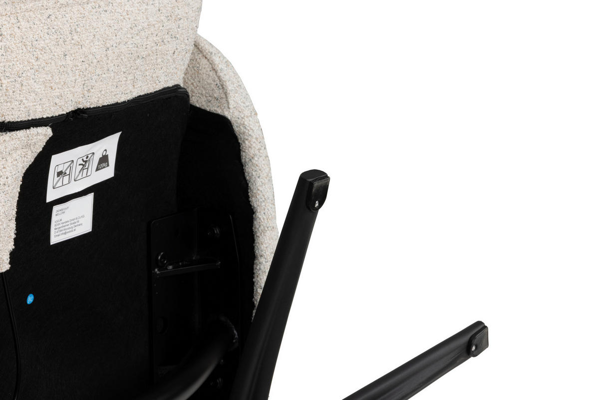 RELAXSESSELSET Bouclé    - Creme/Schwarz, Design, Holz/Textil (77/108/81cm) - Livetastic