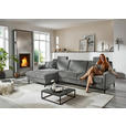 ECKSOFA in Chenille, Flachgewebe Dunkelgrau  175/316 cm  - Dunkelgrau/Schwarz, Design, Textil/Metall (175/316cm) - Dieter Knoll