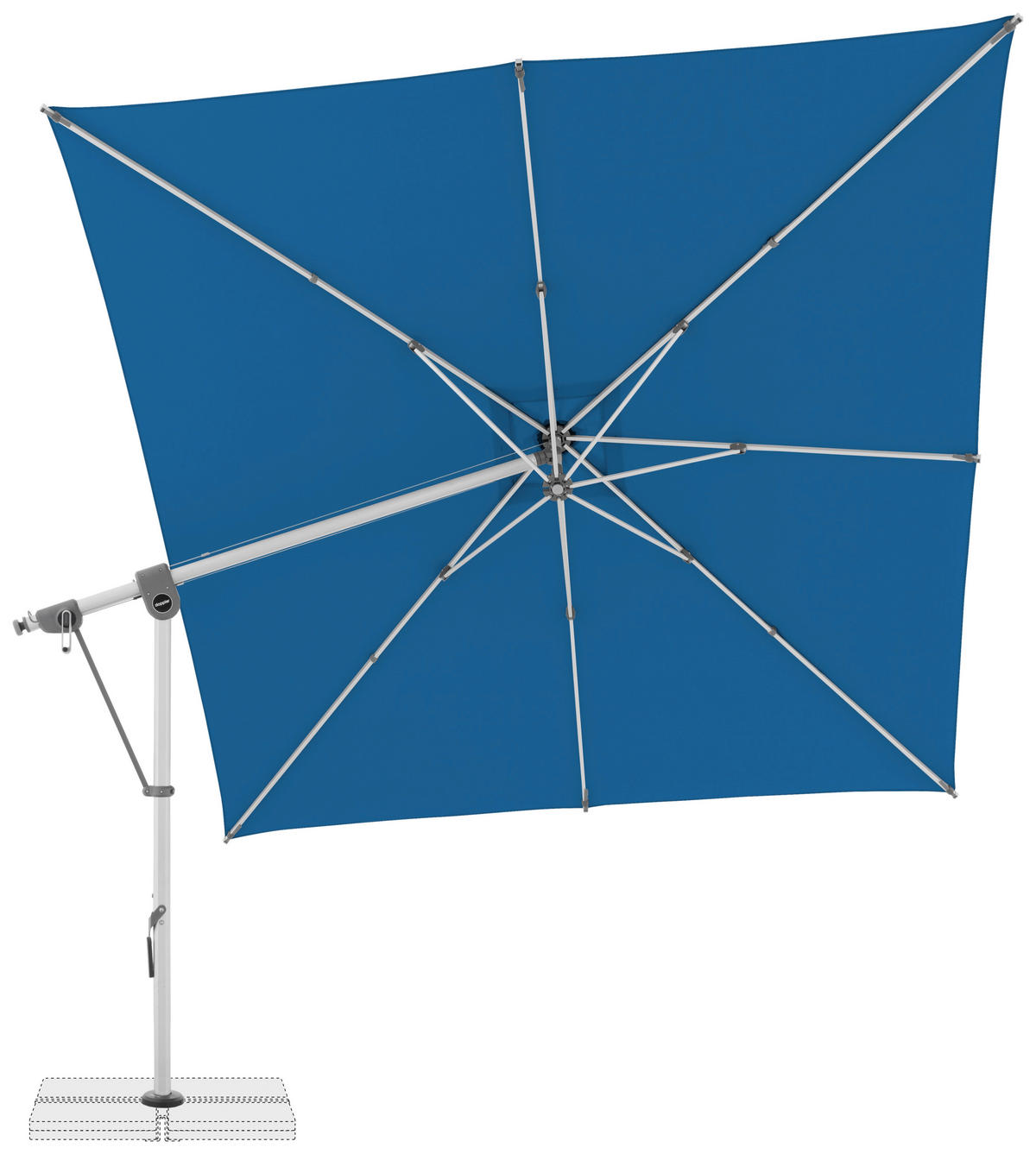 AMPELSCHIRM 300x300 cm  - Hellgrau/Hellblau, Basics, Textil/Metall (300/300cm) - Doppler