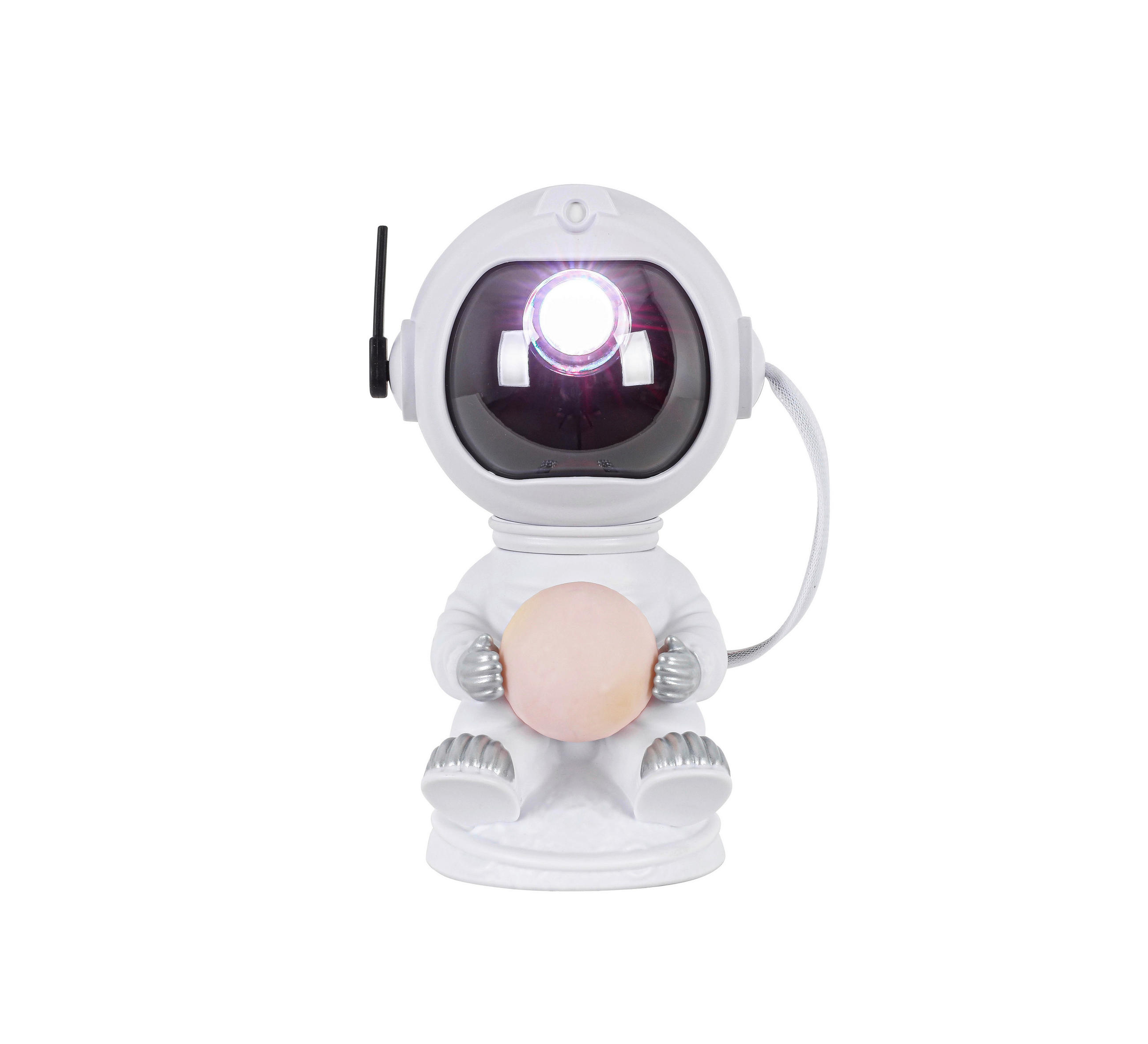 DEČJA STONA LAMPA - bela/srebrna, Trendi, plastika (12,5/20,5/11,5cm) - Novel