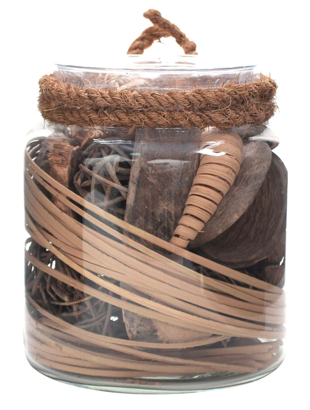 DEKOGLAS 20 cm  - Braun, Lifestyle, Glas/Naturmaterialien (18/20/18cm) - Kayoom