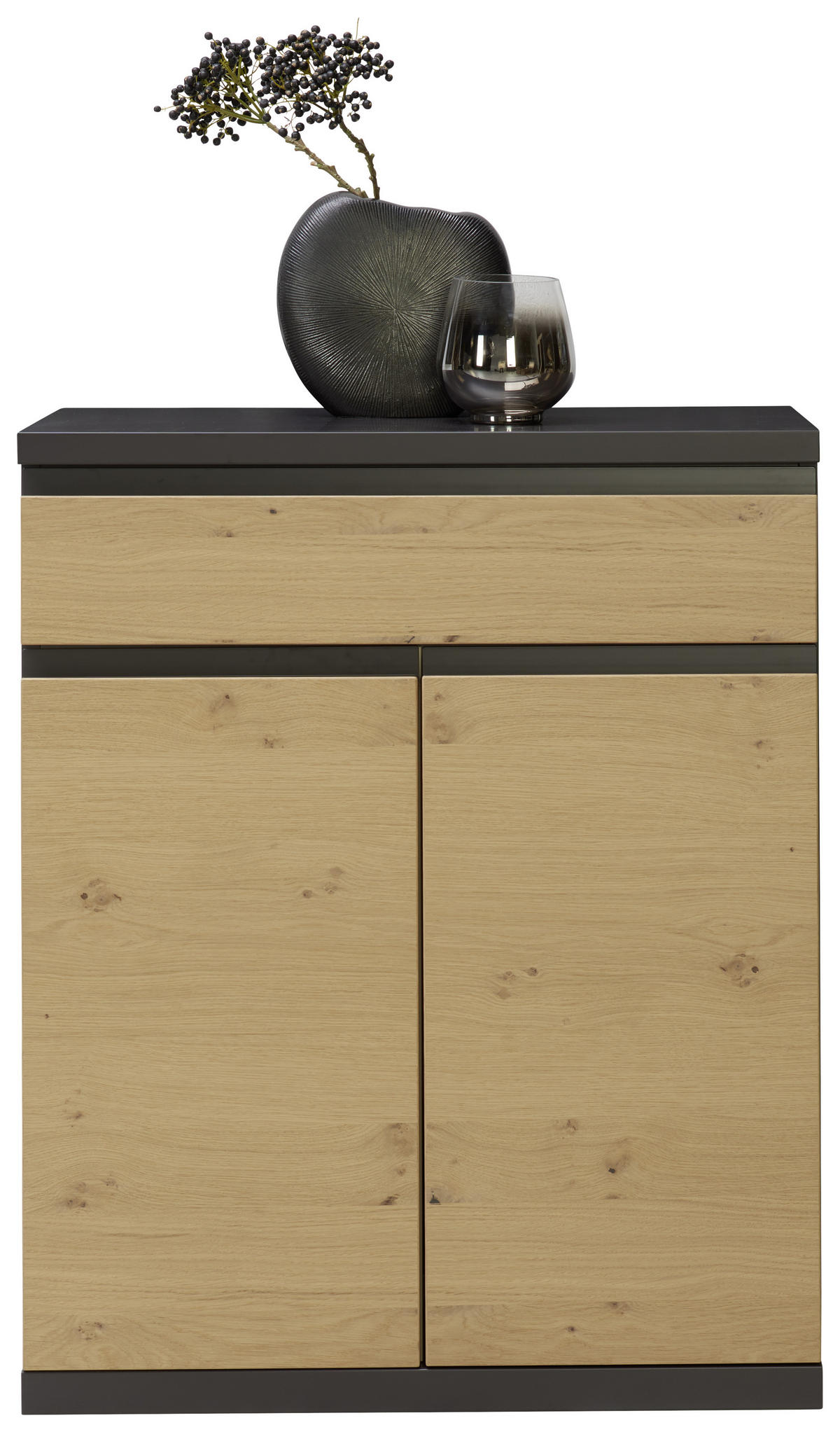 SCHUHSCHRANK  in 75/95,8/37,1 cm  - Eichefarben/Graphitfarben, Design, Holz/Holzwerkstoff (75/95,8/37,1cm) - Invivus