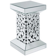 BEISTELLTISCH in Glas, Holzwerkstoff 30,5/30,5/51 cm - Silberfarben/Schwarz, Design, Glas/Holzwerkstoff (30,5/30,5/51cm) - Ambia Home