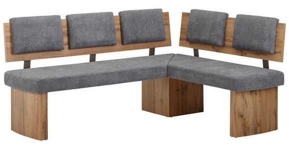 ECKBANK 180/140 cm in Grau, Eichefarben - Eichefarben/Grau, KONVENTIONELL, Holzwerkstoff/Textil (180/140cm) - Cantus