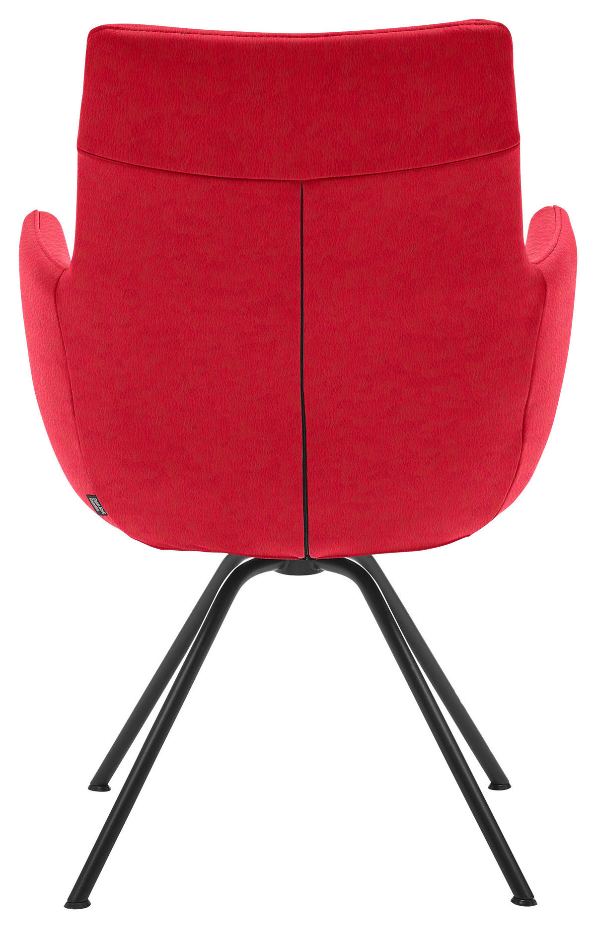 ARMLEHNSTUHL  in Stahl Echtleder  - Rot/Schwarz, Design, Leder/Metall (60/90/61cm) - Dieter Knoll
