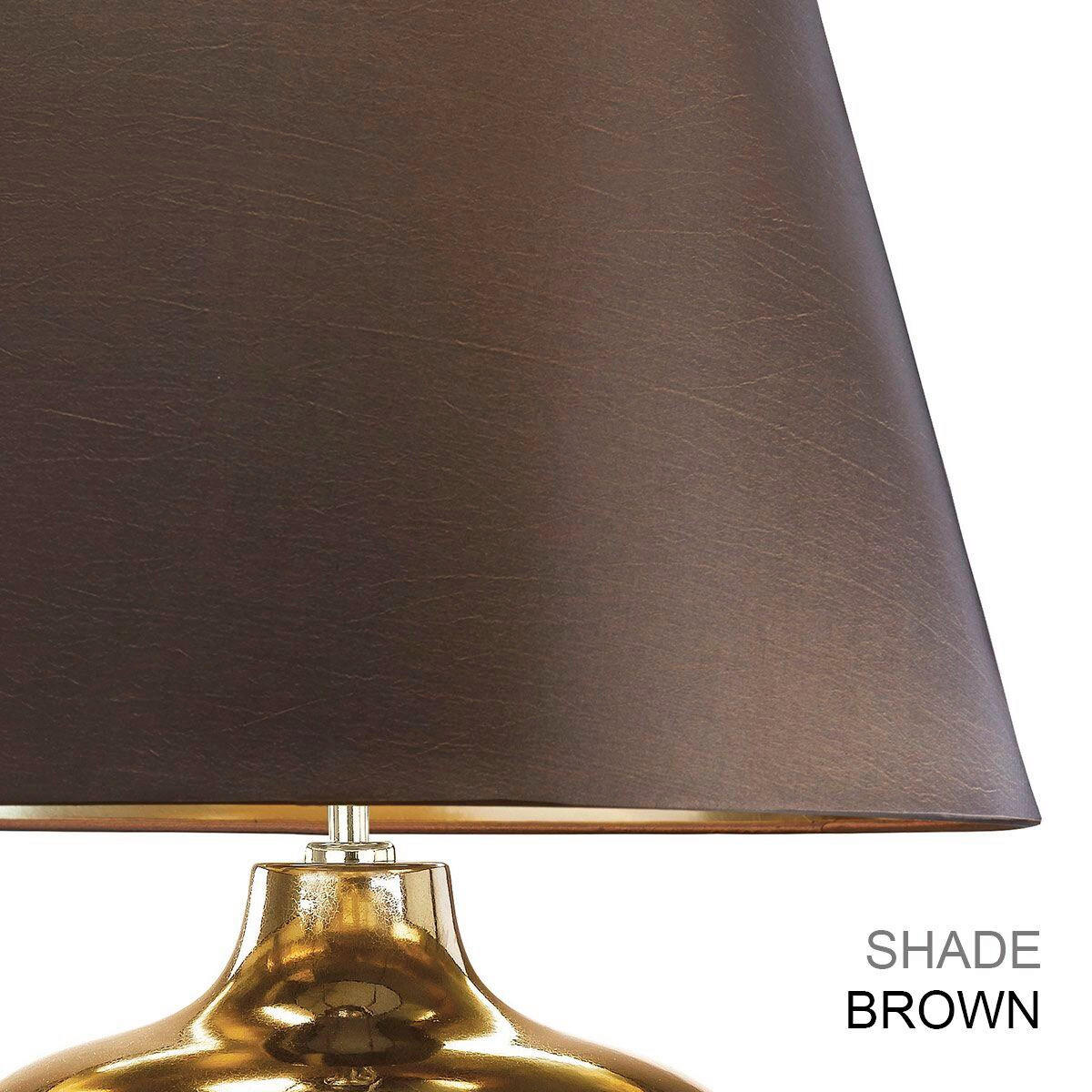 STOLNÍ LAMPA, E27, 71/46 cm  - bronzová/čiré, Konvenční, textil/keramika (71/46cm) - Elstead Lighting