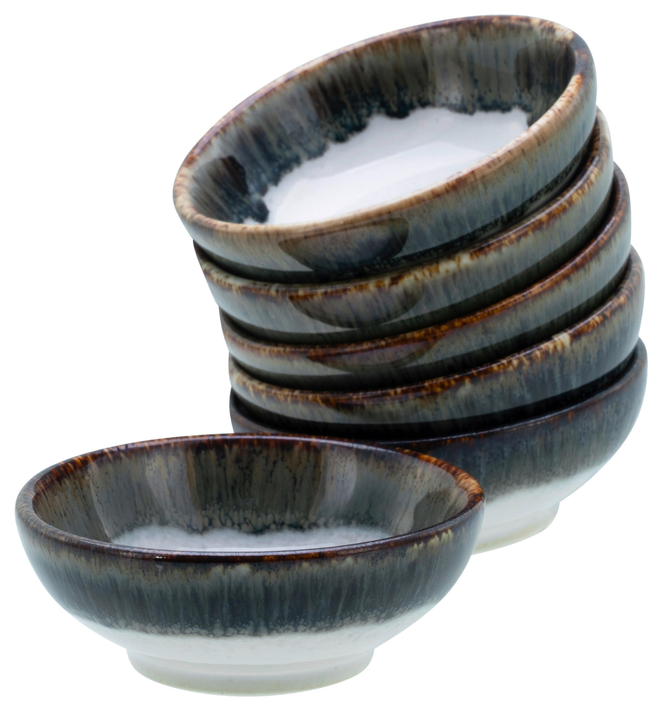 DIPSCHALENSET Cascade  - Blaugrau/Weiß, Design, Keramik - Creatable