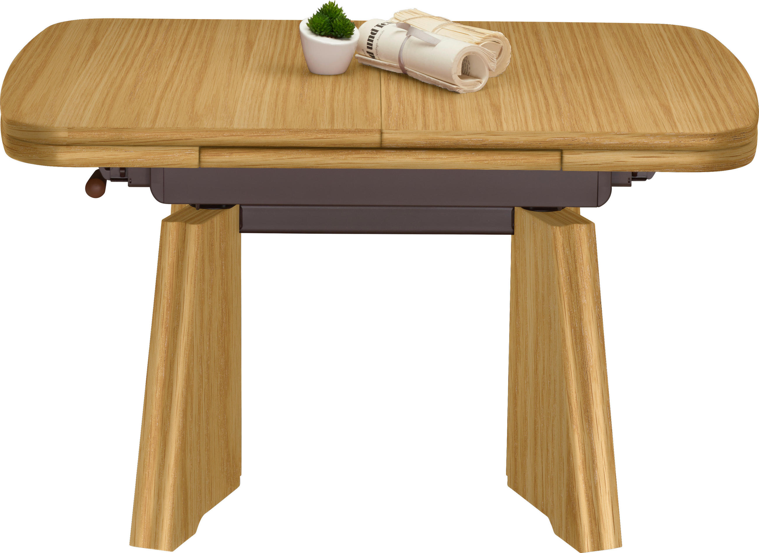 COUCHTISCH in Metall, Holzwerkstoff 90-131/65/56-75 cm  - Eichefarben, Konventionell, Holzwerkstoff/Metall (90-131/65/56-75cm) - Venda