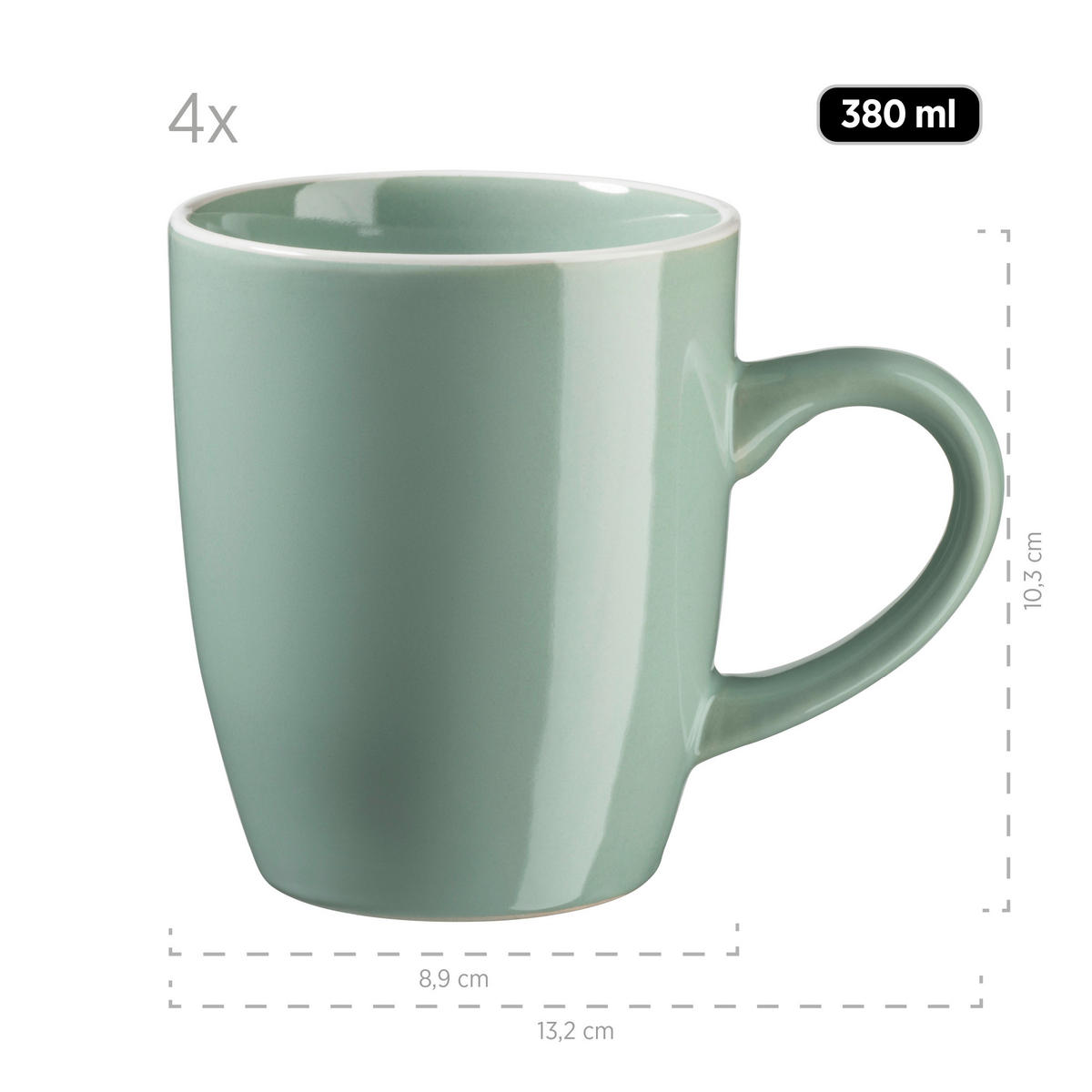 KOMBISERVICE Elissa 24-teilig  - Grün, Basics, Keramik (46,5/33/32cm) - Mäser