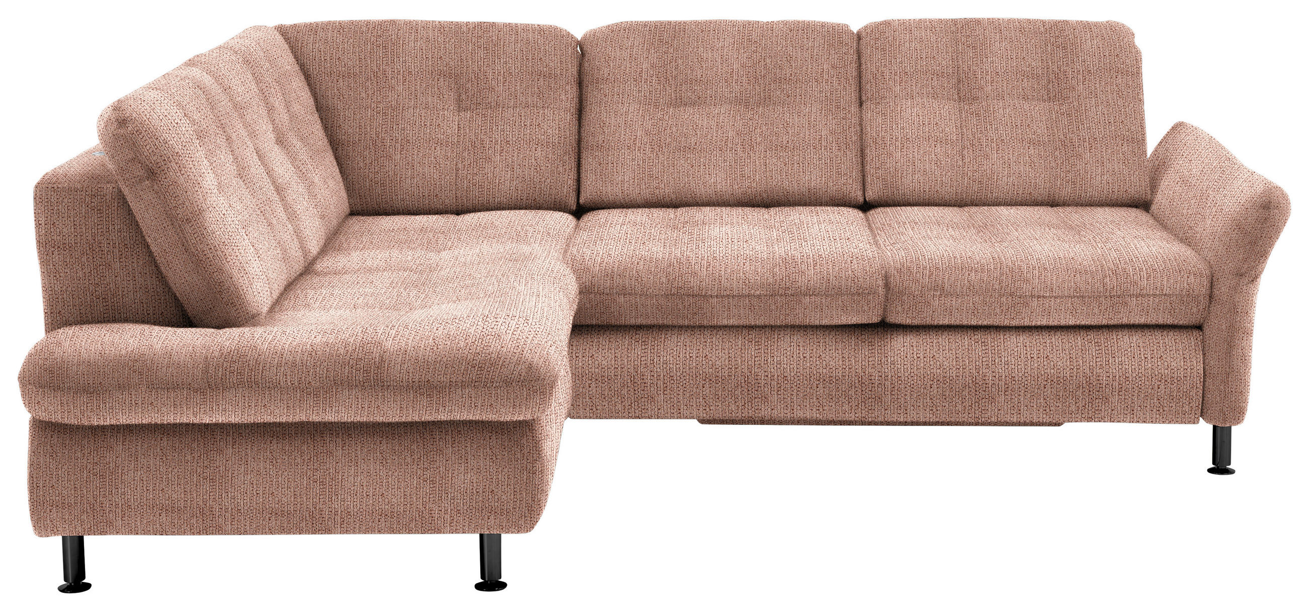 ECKSOFA in Webstoff Orange  - Schwarz/Orange, Konventionell, Textil/Metall (210/242cm) - Beldomo Style