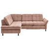 ECKSOFA in Webstoff Orange  - Schwarz/Orange, Konventionell, Textil/Metall (210/242cm) - Beldomo Style