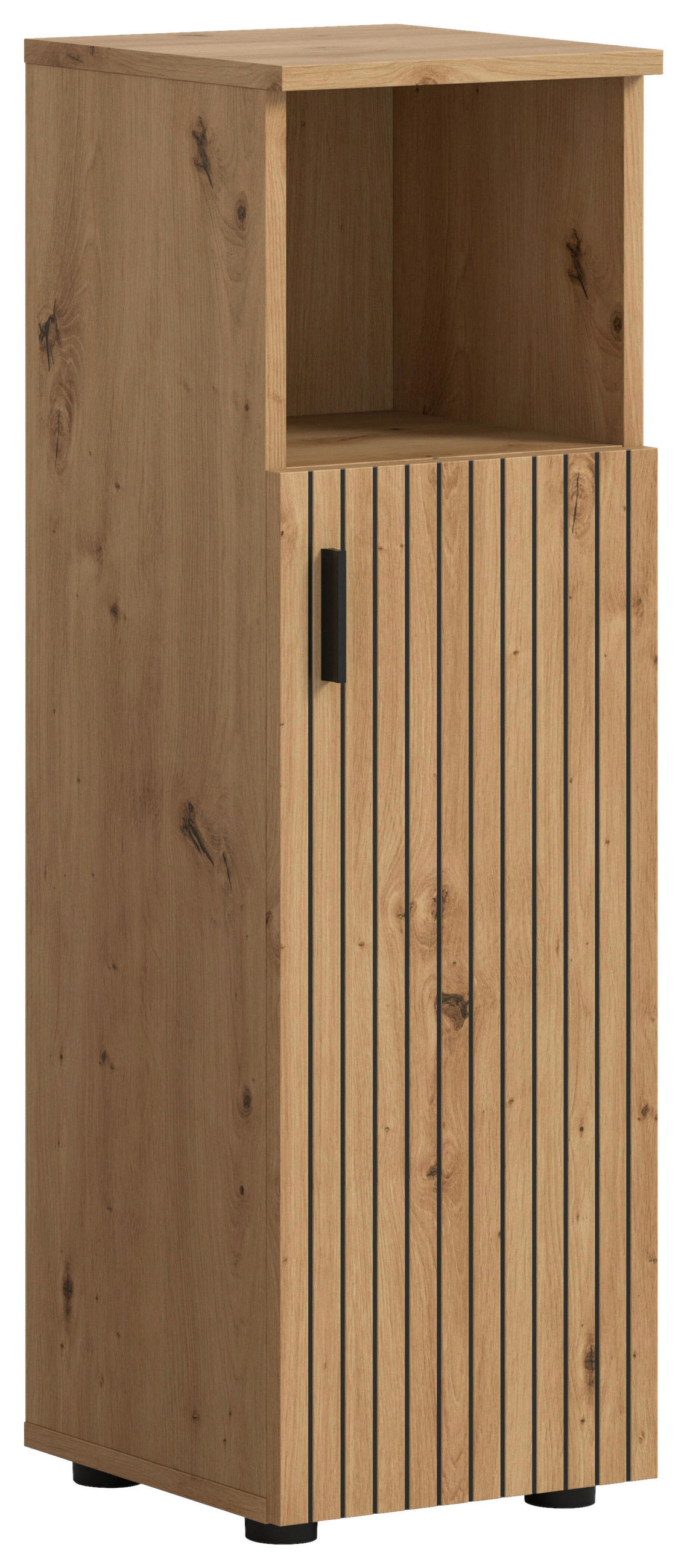 MIDISCHRANK 30/95/30 cm  - Schwarz/Eiche Artisan, Basics, Holzwerkstoff/Kunststoff (30/95/30cm) - MID.YOU