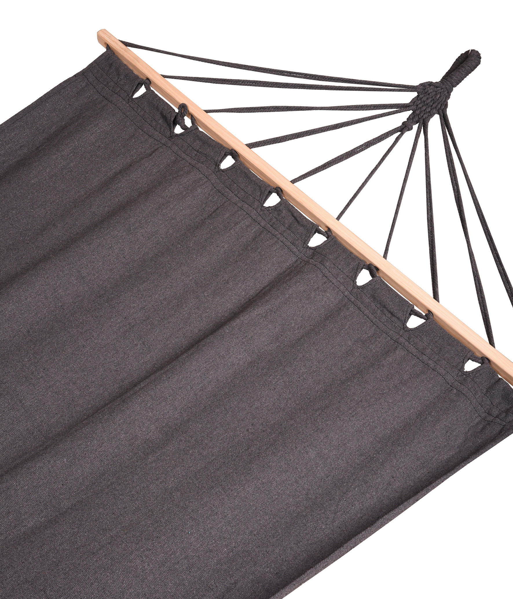 HÄNGEMATTE Anthrazit  - Anthrazit/Braun, Basics, Holz/Kunststoff (100/0,6/280cm) - Gardenson