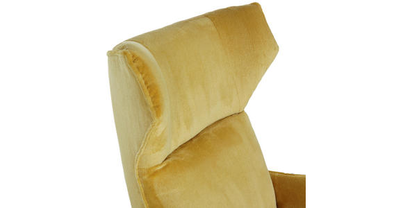 OHRENSESSEL in Plüsch Gelb  - Gelb/Schwarz, KONVENTIONELL, Textil/Metall (83/110/92cm) - Carryhome