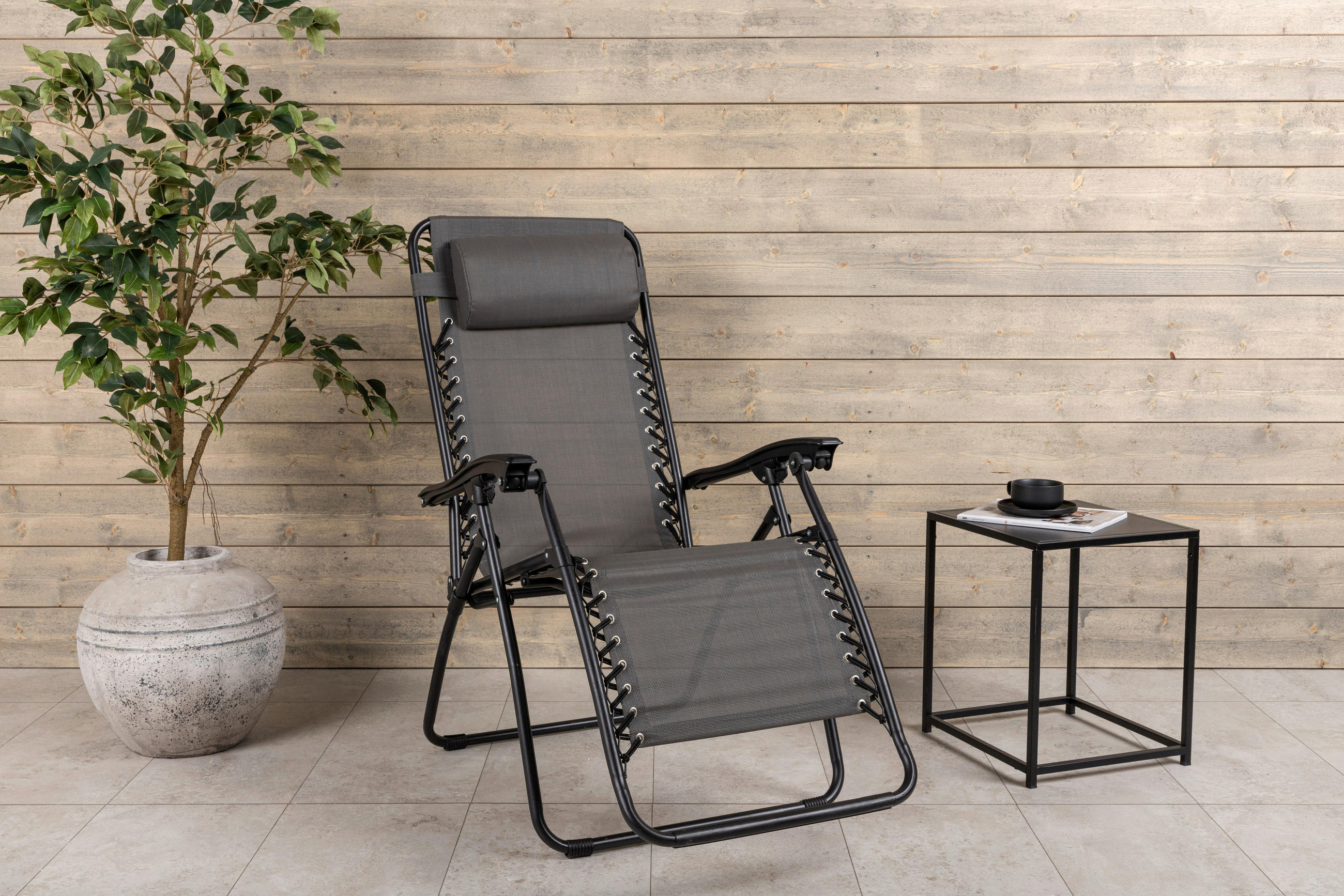 GARTEN-RELAXSESSEL Aluminium  - Grau, KONVENTIONELL, Kunststoff/Textil (68/112/90cm) - Gardenson