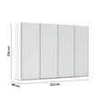 SCHWEBETÜRENSCHRANK 322/236/68 cm 4-türig Weiß, Weiß Hochglanz  - Weiß Hochglanz/Alufarben, Basics, Holzwerkstoff/Metall (322/236/68cm) - Novel