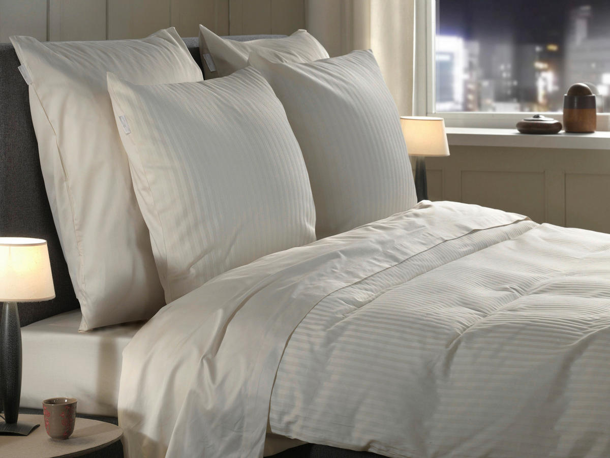 BETTWÄSCHE Banda Makosatin 155/220 cm  - Elfenbein, Basics, Textil (155/220cm)